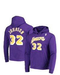 Mitchell & Ness Magic Johnson Purple Los Angeles Lakers Hardwood Classics Name Number Pullover Hoodie At Nordstrom