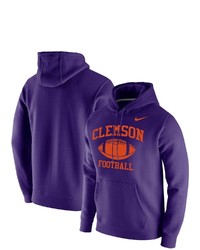 Nike Purple Clemson Tigers Retro Football Club Fleece Pullover Hoodie