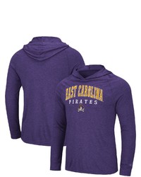 Colosseum Purple Ecu Pirates Campus Long Sleeve Hooded T Shirt In Heather Purple At Nordstrom
