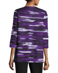 Misook Abstract Print Jacket Purple