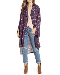 Violet Print Lightweight Kimono