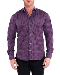 Maceoo Einstein Standoff Purple Contemporary Fit Button Up Shirt