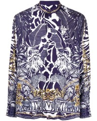 Camilla Graphic Print Collarless Shirt