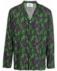 Waxman Brothers Leaf Print Long Sleeve Shirt