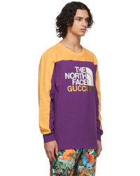 Gucci Purple The North Face Edition Logo Long Sleeve T Shirt
