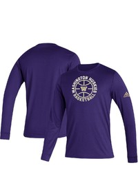 adidas Purple Washington Huskies Locker Room On Point Creator Roready Long Sleeve T Shirt