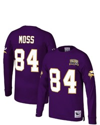 Mitchell & Ness Randy Moss Purple Minnesota Vikings 2000 Retired Player Name Number Long Sleeve T Shirt