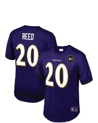 Mitchell & Ness Ed Reed Purple Baltimore Ravens Mesh Retired Player Name Number Crew Neck Top