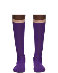 Gucci Purple Gg Socks