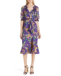 Violet Print Midi Dress