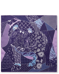 Turnbull & Asser English Bulldog Printed Silk Twill Pocket Square