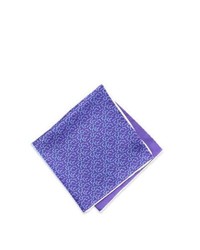 Neiman Marcus Flock Of Birdsdot Print Silk Pocket Square Purple