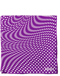 Tom Ford Stretch Dot Print Pocket Square Purple