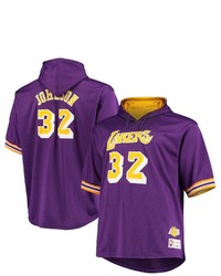 Mitchell & Ness Magic Johnson Purplegold Los Angeles Lakers Big Tall Name Number Short Sleeve Hoodie At Nordstrom
