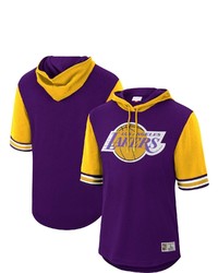 Mitchell & Ness Purple Los Angeles Lakers Hardwood Classics Buzzer Beater Mesh Pullover Hoodie