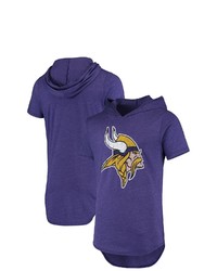 Majestic Threads Purple Minnesota Vikings Primary Logo Tri Blend Hoodie T Shirt
