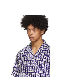Kenzo Purple Mermaids Short Sleeve Shirt