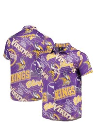 FOCO Purple Minnesota Vikings Thematic Button Up Shirt At Nordstrom