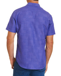 Robert Graham Santa Catalina Printed Short Sleeve Shirt Purple