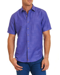 Robert Graham Santa Catalina Printed Short Sleeve Shirt Purple