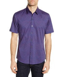 Zachary Prell Short Sleeve Shirt In Purplecayenne At Nordstrom