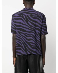 Palm Angels Zebra Print Short Sleeve Shirt