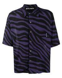 Palm Angels Zebra Print Short Sleeve Shirt