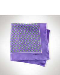 Violet Print Silk Pocket Square