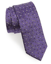 Lanvin Print Silk Skinny Tie