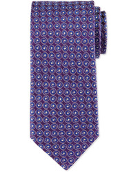 Eton Swirl Print Silk Tie Purple