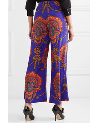 Gucci Printed Silk De Chine Wide Leg Pants