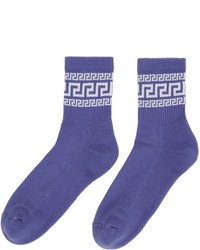 Versace Blue Greca Socks