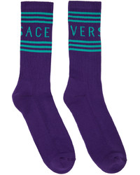 Versace Purple Logo Socks