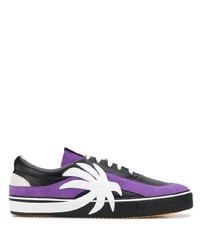 Violet Print Suede Low Top Sneakers