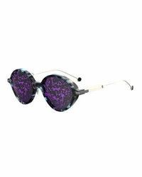 Christian Dior Dior Umbrage Round Printed Sunglasses Purple Foliage