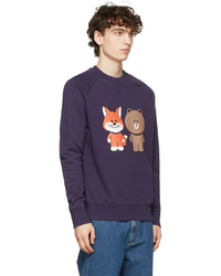 MAISON KITSUNÉ Navy Line Friends Edition Big Print Sweatshirt