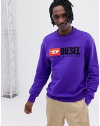 Diesel S Crew Division Sweatshirt In Purple