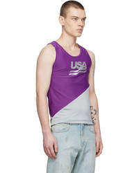 ERL Purple Polyester Tank Top