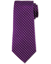Armani Collezioni Neat Circle Dot Printed Tie Purple