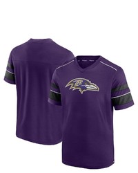 FANATICS Branded Purple Baltimore Ravens Textured Hashmark V Neck T Shirt