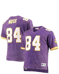Mitchell & Ness Randy Moss Purple Minnesota Vikings Retired Player Name Number Acid Wash Top