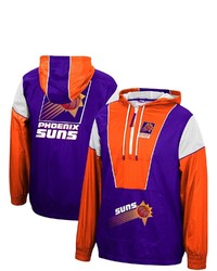 Mitchell & Ness Purpleorange Phoenix Suns Hardwood Classics Highlight Reel Windbreaker Half Zip Hoodie Jacket At Nordstrom