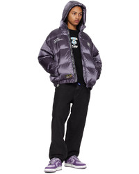 AAPE BY A BATHING APE Gray Hooded Down Jacket