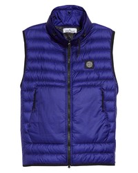 Stone Island Hooded Down Puffer Vest In Bright Blue At Nordstrom