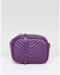 Violet Quilted Leather Crossbody Bag
