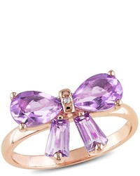 Ice 0005 Ct Tdw Silver Pink Rhodium Plated Amethyst Ring