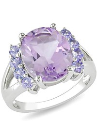 Ice 4 35 Ct Amethyst And Tanzanite Sterling Silver Ring