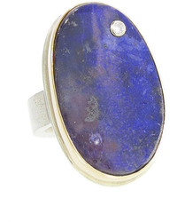 Jamie Joseph Asymmetrical Oval Boulder Opal Ring With Diamond