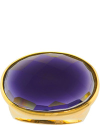 Bijoux Bar Athra Purple Glass Oval Ring