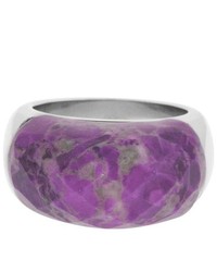 Body Candy Inox Jewelry Purple Howlite 316l Stainless Steel Ring
